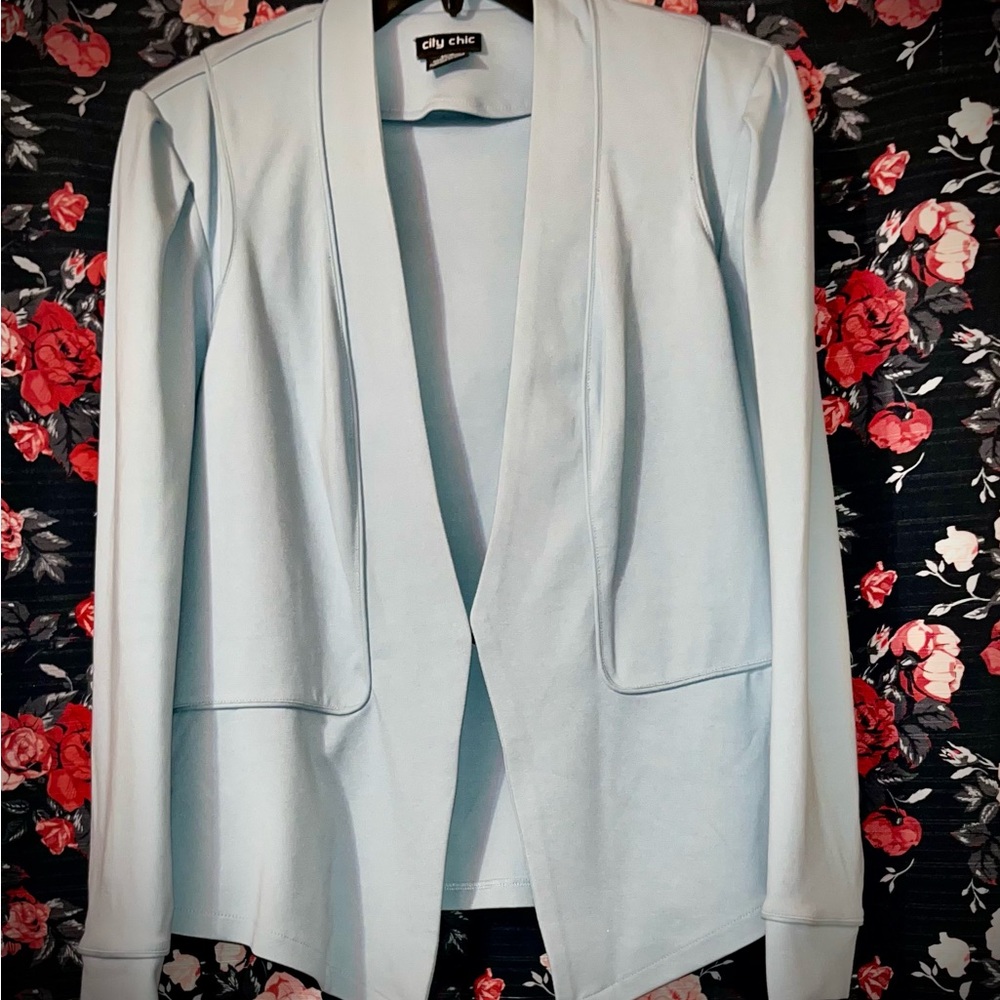 City Chic Women's Soft Blue Blazer